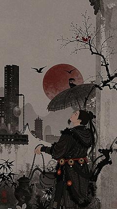Caring for Muted Historic Anime Scenery Wallpaper