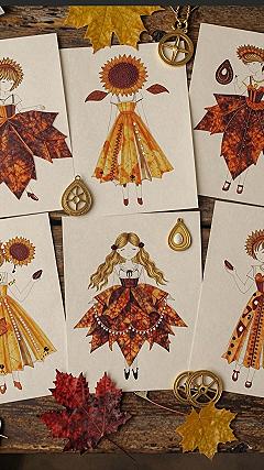 Designing Autumn Leaf Dress Fashion Illustrations With Kids