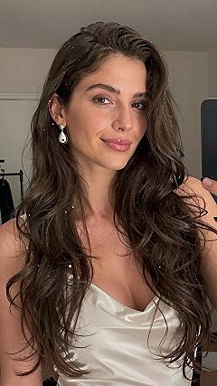 Natural Textured Waves Worn Down For Your Wedding