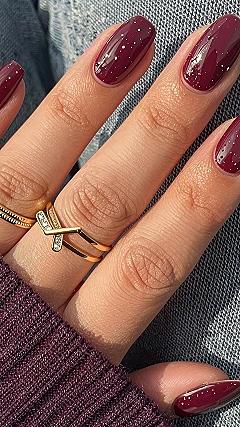 Maintaining Speckled Brown and Orange Autumn Gel Nails