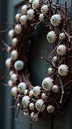 Making a Spooky Eyeball Wreath for Your Autumn Living Room