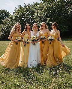Radiant Yellow Bridesmaid Dresses for Garden Party Weddings