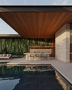 Tropical Oasis: Modern Pool Area & Dynamic House Design