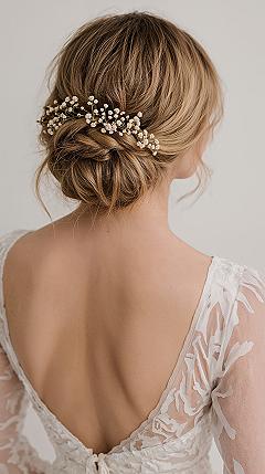 Romantic Bridal Hairstyles: Elegant Long Hair Updo with Braid