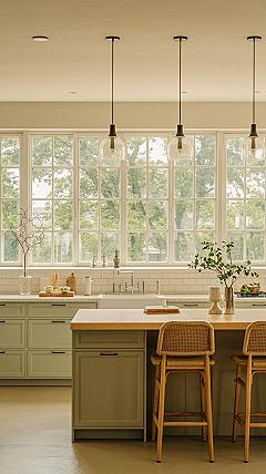 Modern Green Kitchen Cabinets: Light Sage & Airy Dream House