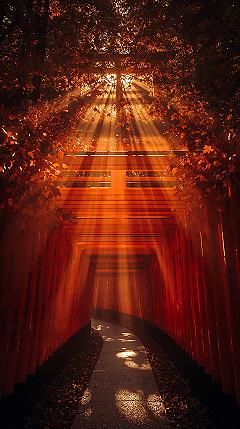 Kyoto’s Sunlit Torii Gate Path: Your Japan Photography Aesthetic