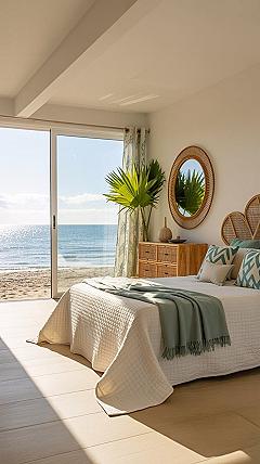 Coastal Boho Bedroom Oasis: Beach Vibes & Earthy Serenity