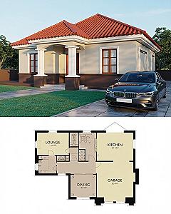 Charming Single House Design: Red Roof Meets Modern Facades