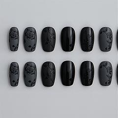 Minimalist Black Rose Nails: Subtle Elegance & Dark Gothic Charm