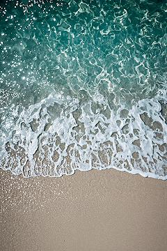 Aerial Ocean Waves: Stunning Beach Waves iPhone Wallpaper