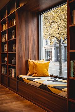 Dream Home Aesthetic: Window Reading Area with Bookcase Seating