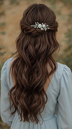 Effortless Bridesmaid Waves: Elegant Wedding Hair Down for 2024 Events