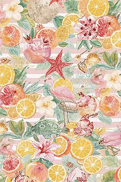 Cute Summer Wallpapers: Fruit & Beach Collage for iPhone
