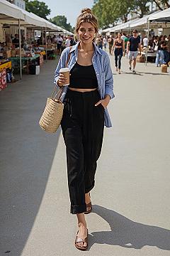 Striped Shirt Over Tank Top: Effortless Old Money Summer Style