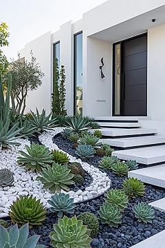 Stunning Modern Front Yard: Low-Maintenance Landscape & Curb Appeal
