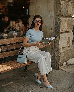French Chic Fashion: Effortless Blue Shoes Outfit Ideas