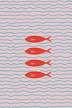 Minimalist Sardine Art: Trendy Illustration Wallpaper for Your Phone