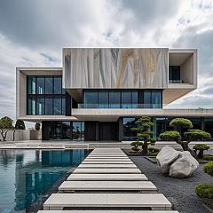 Luxury Mansion Design: Marble Facade Architecture & Grandeur