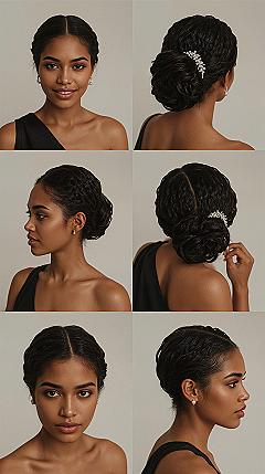 Simple 4C Natural Hair Bridal Updos for Classic Weddings