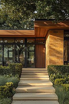 Stone & Wood Facade: Earthy Modern House Inspiration