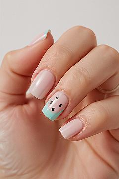 Adorable Short Watermelon Nails: Pink Summer Style