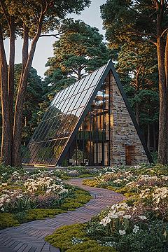 Dream Greenhouse Home: Rustic Luxury in a Forest Setting