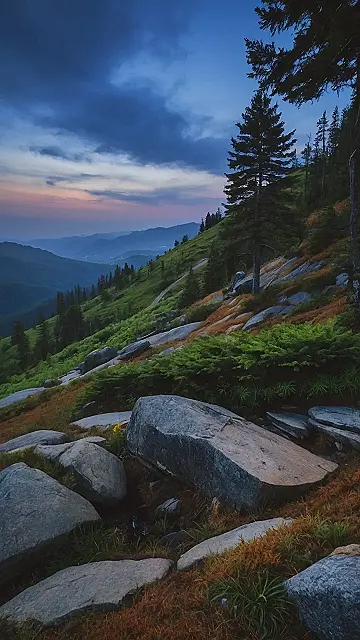 Ethereal Sunsets Over Misty Mountains