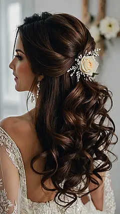 Glam Half-Up for the Aisle