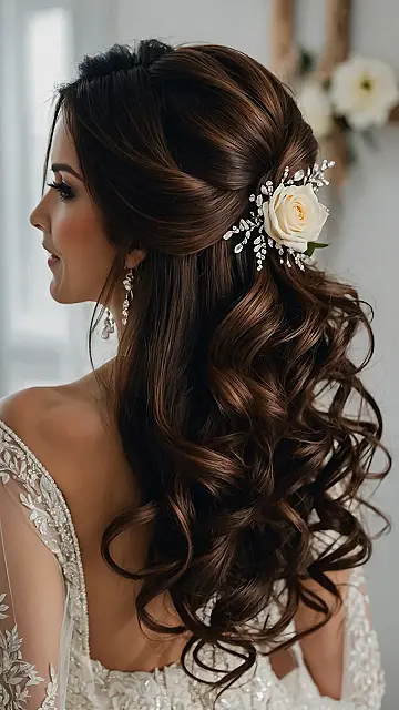 Glam Half-Up for the Aisle