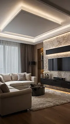 Living Room Goals: A Fancy Couch and a Ceiling That’s Out of This World!: