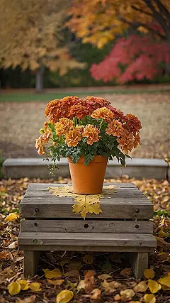 Fall Garden: A Seat for a Sunny Day: