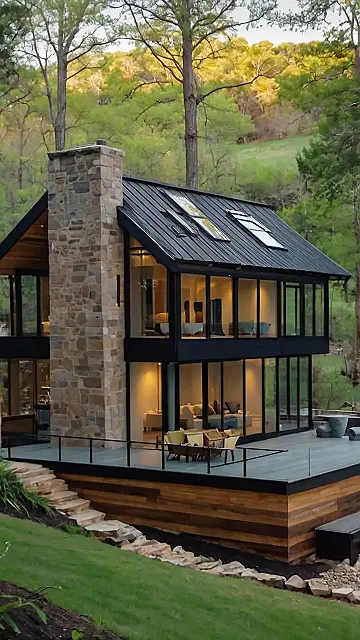 Here’s a catchy title and two paragraphs for a grade 9 audience, based on the image and keyword “nature house design”: