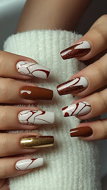 Scorpio Glam:  Acrylic Nails with a Touch of Fall