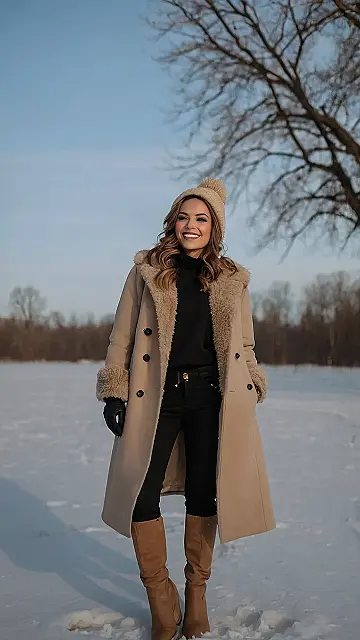 Here’s a title and two paragraphs suitable for a grade 9 student, based on the image and keyword “cold winter outfits”: