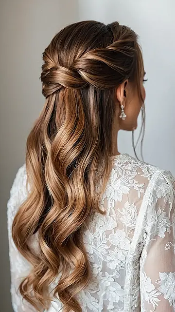 Whimsical Half Up Half Down Bridal Hairstyles for a Magical Wedding