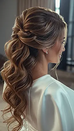 Graceful Half Up Half Down Hairstyles to Complement Your Wedding Gown
