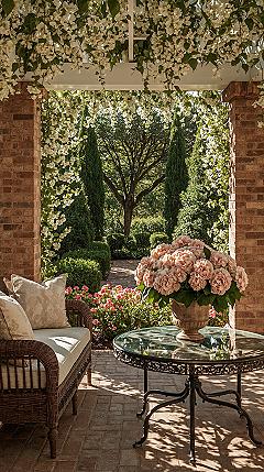 Cozy Yard Transformation: Hydrangea Haven & Brick Patio Design