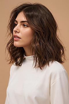 Elegant Oval Layered Haircuts for Medium Brunette Hair