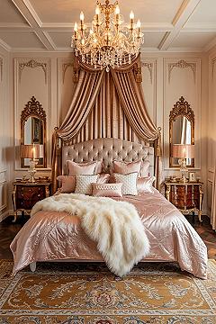 Elegant Pink & Gold Bedroom Sanctuary: Luxurious Home Decor Ideas