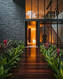 Tropical Resort Style House Entrance: Your Dream Oasis Awaits