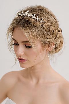 Blonde Braided Bridal Updo with Tiara: Wedding Hair Inspiration