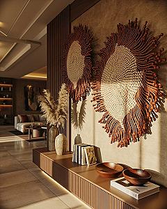 Luxury Boho Chic: Elevate Long Rooms with African Interior Wall Decor