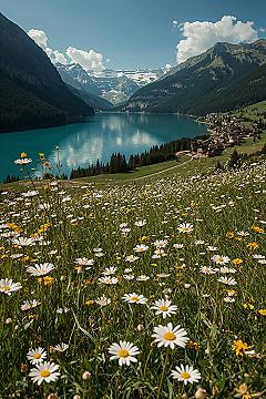 Switzerland’s Serene Alpine Lakes: Breathtaking Nature Wallpaper Views