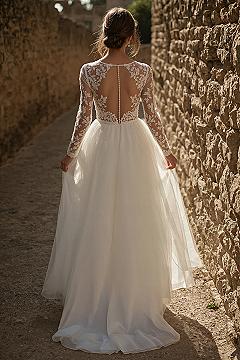 Ethereal Long Sleeve Lace Wedding Dress for Fall/Winter Dreams
