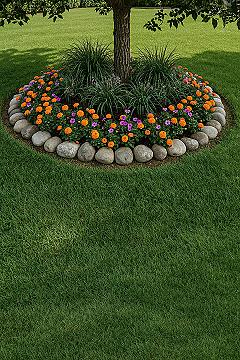 Creative Tree Ring Landscaping: Small Yard Garden Project Ideas