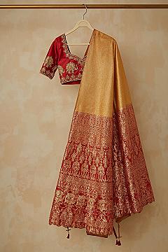 Regal Red & Gold Bridal Saree: South Indian Wedding Inspiration