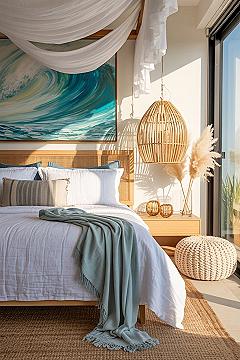 Boho Coastal Bedroom Sanctuary: Light-Filled & Serene