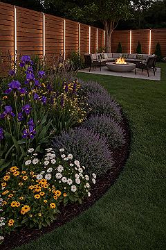 Elegant Backyard Flower Beds for Enchanting Evening Retreats