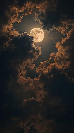 Dramatic Moonlight Magic: iPhone Beach Wallpaper for Deep Sleep