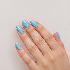 Chic Light Blue Polka Dot Nails: Effortless Summer Nail Inspo